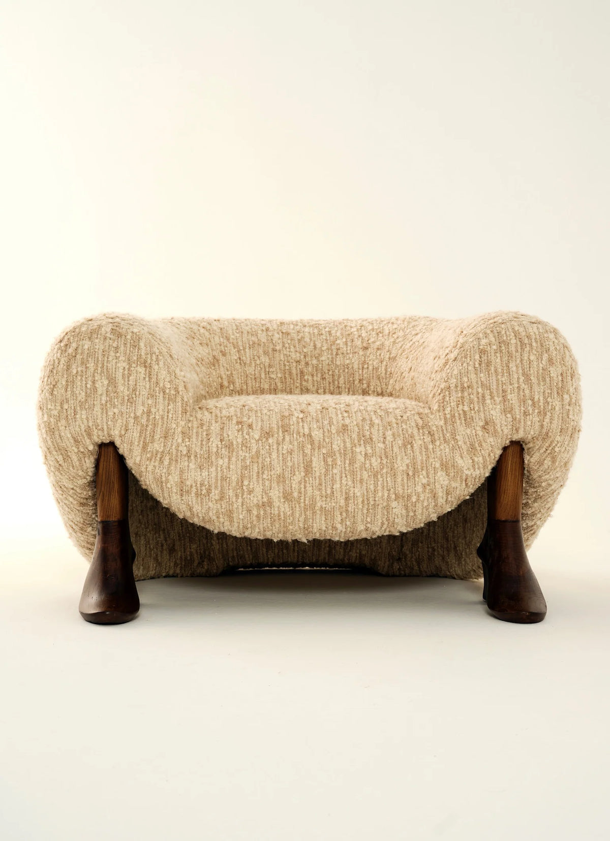Cobbler Chair sculptural oak legs carved as high-heeled shoes