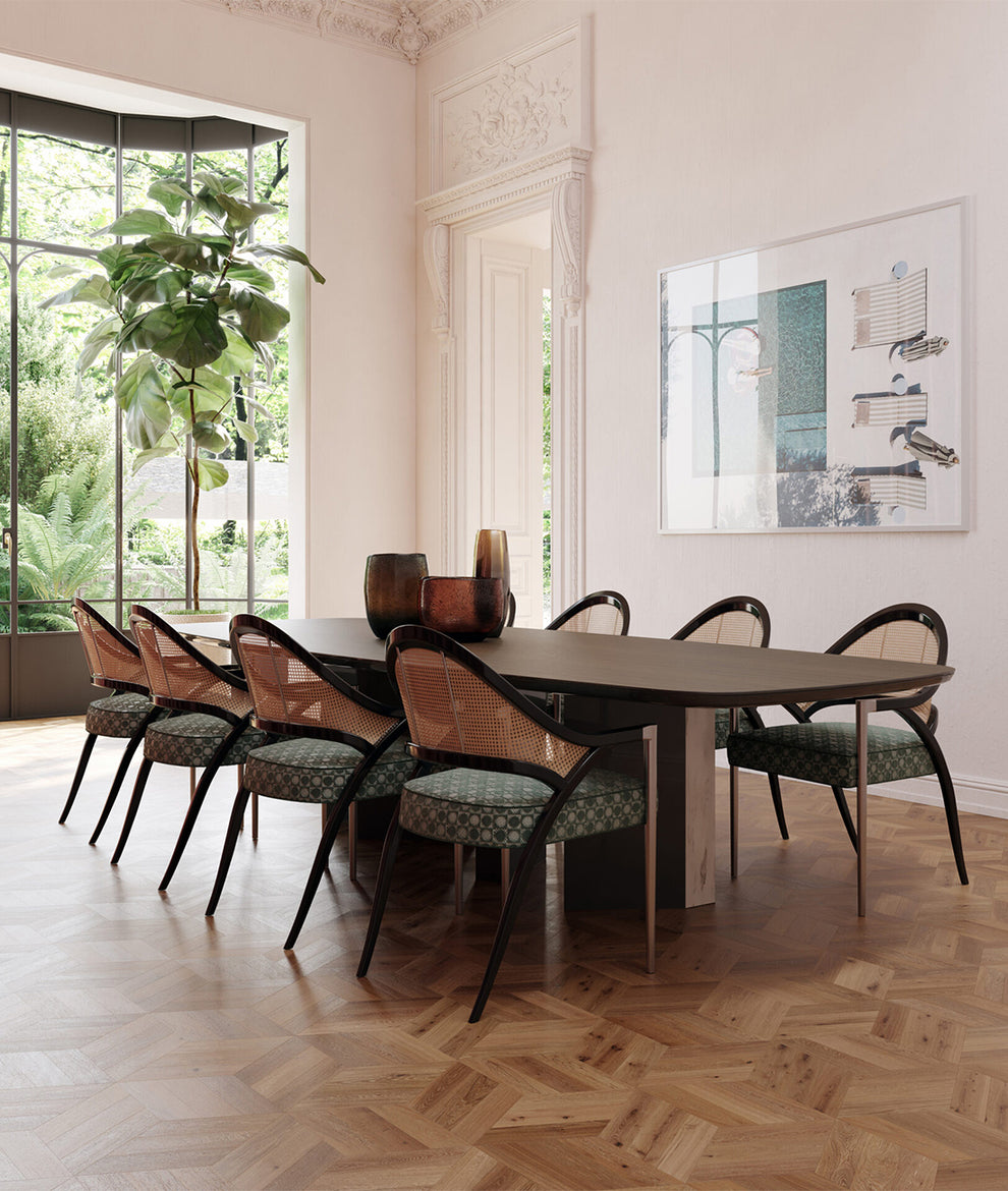 Compass Dining Chair - Solid Wood Rattan Steel Dining Chair India ...