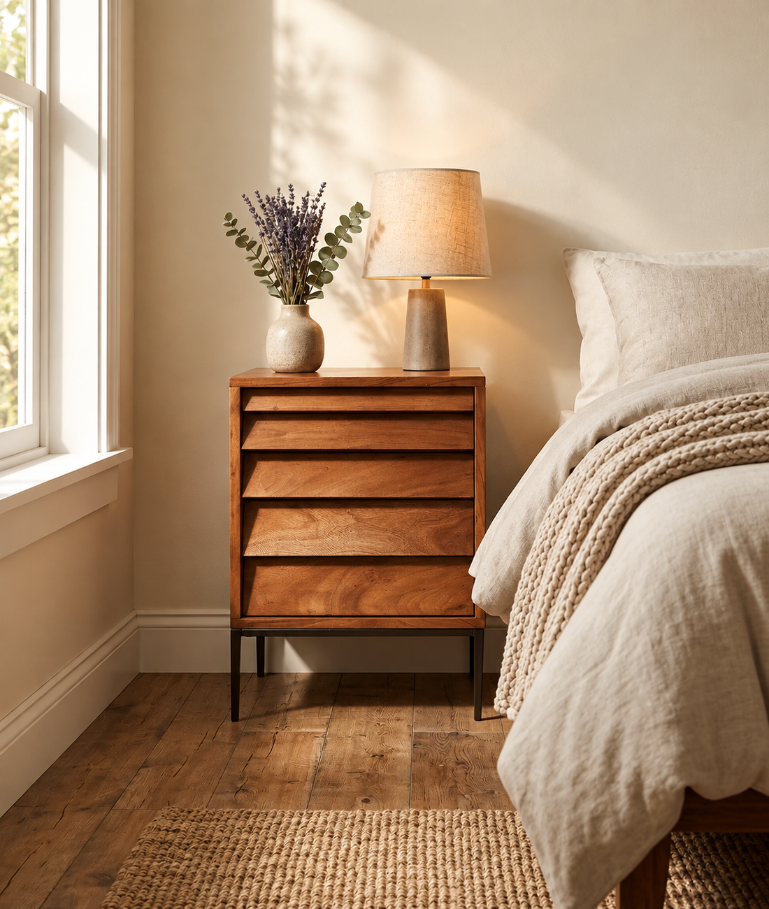 Dazbog Solid Wood Bed Side Table