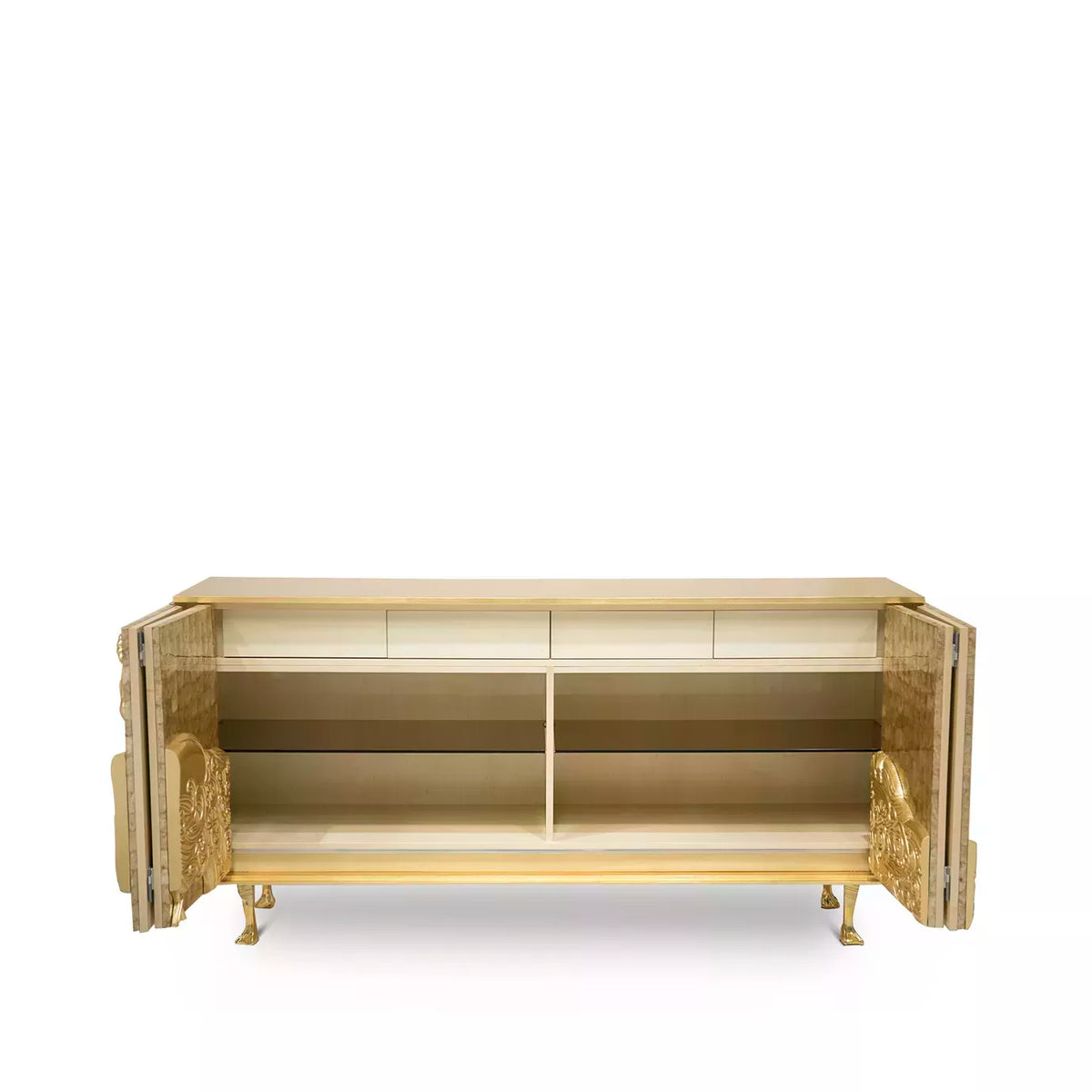 Golden Peacock Sideboard  spacious storage shelves