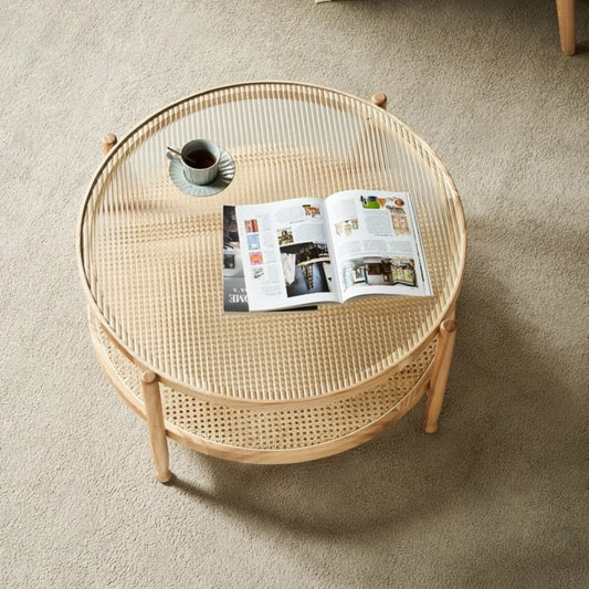 Havens Coffee Table round natural rattan design