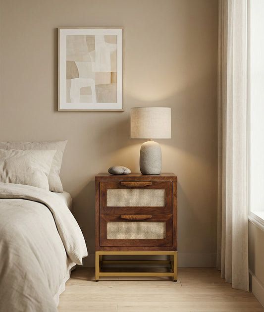 Kaveer Rattan Bedside Table