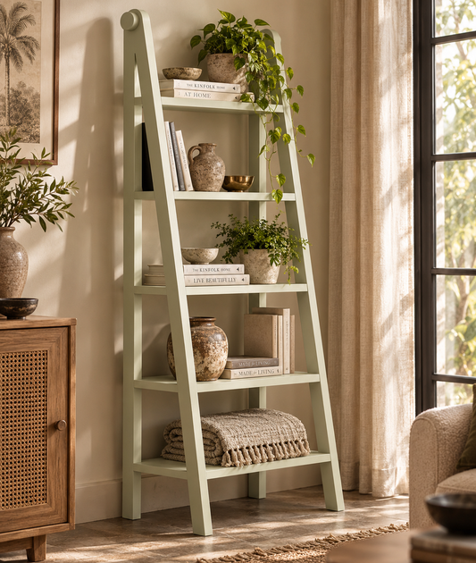Mango Wood Ladder Design Bookshelves