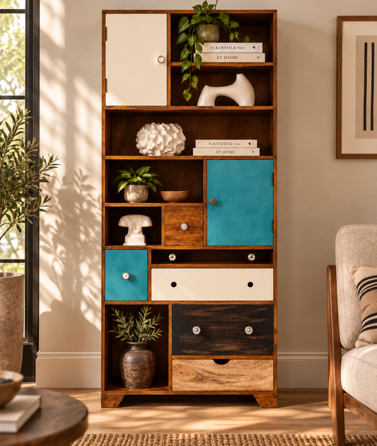 Marwari Bookshelf With 6 Drawers & 2 Doors