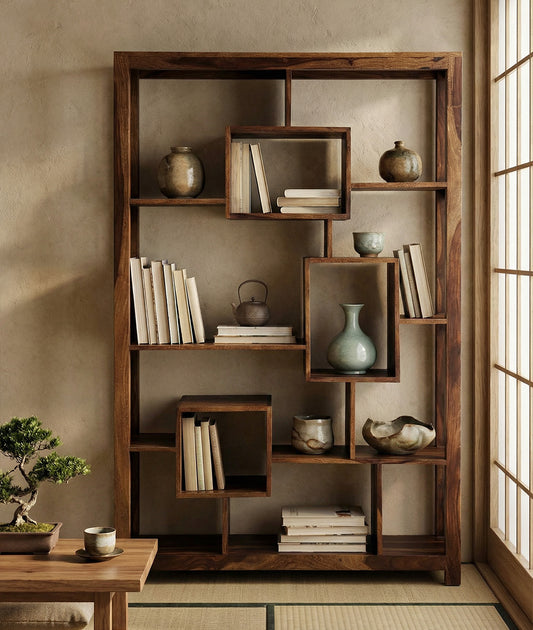Mid-Century Solid Wood Bookshelf