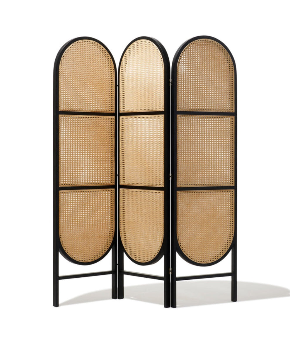 Misaki Cane Partition - Solid Wood Natural Rattan Room Divider India ...