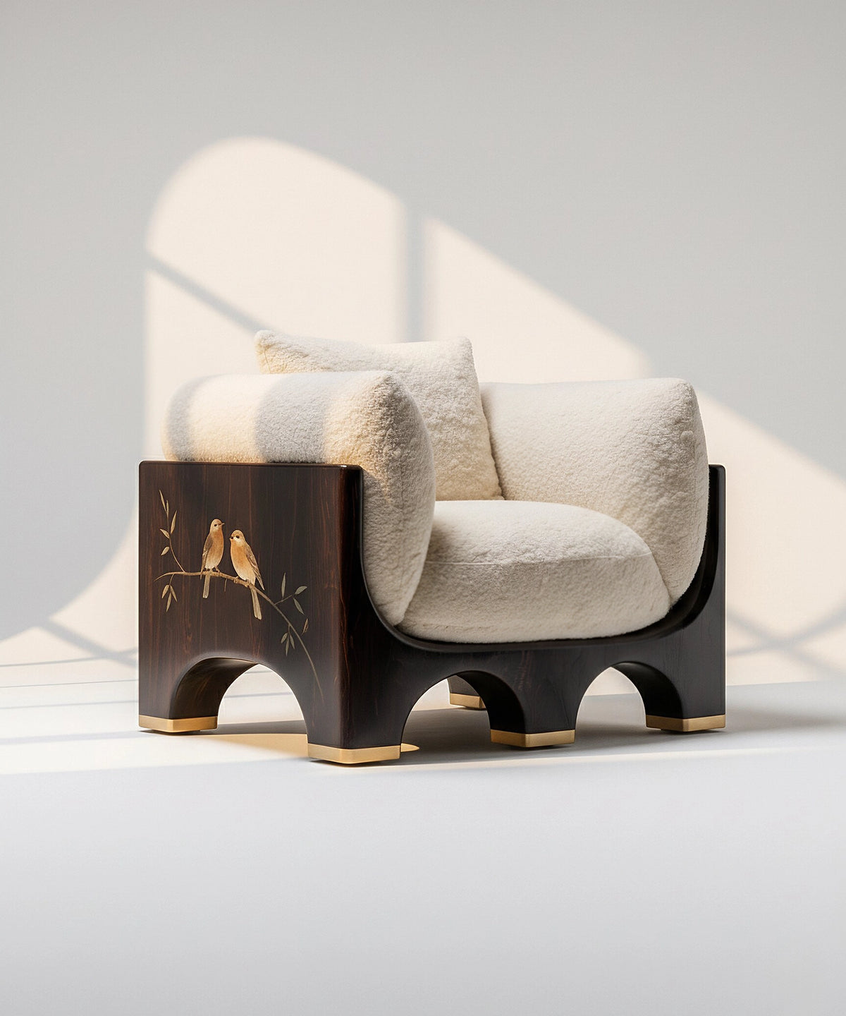 Montrose Arm Chair Hand-carved branches & birds