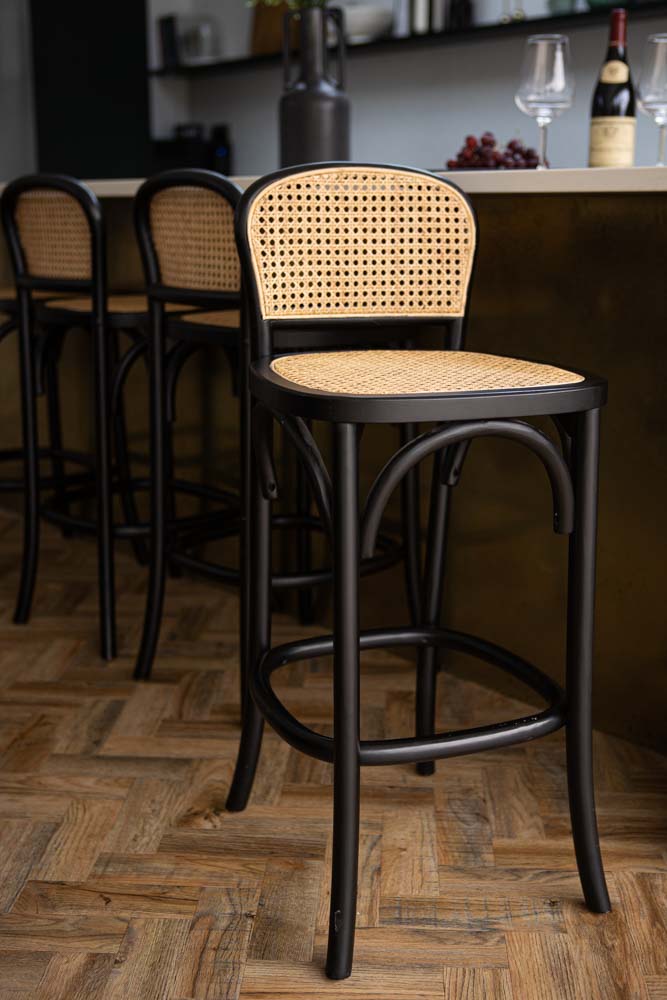 Murphy Bar Chair - Mango Wood Hand Woven Cane Bar Chair India