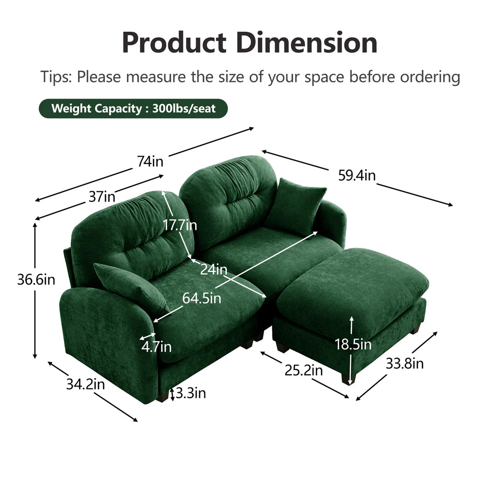 Nairo Loveseat With Ottoman