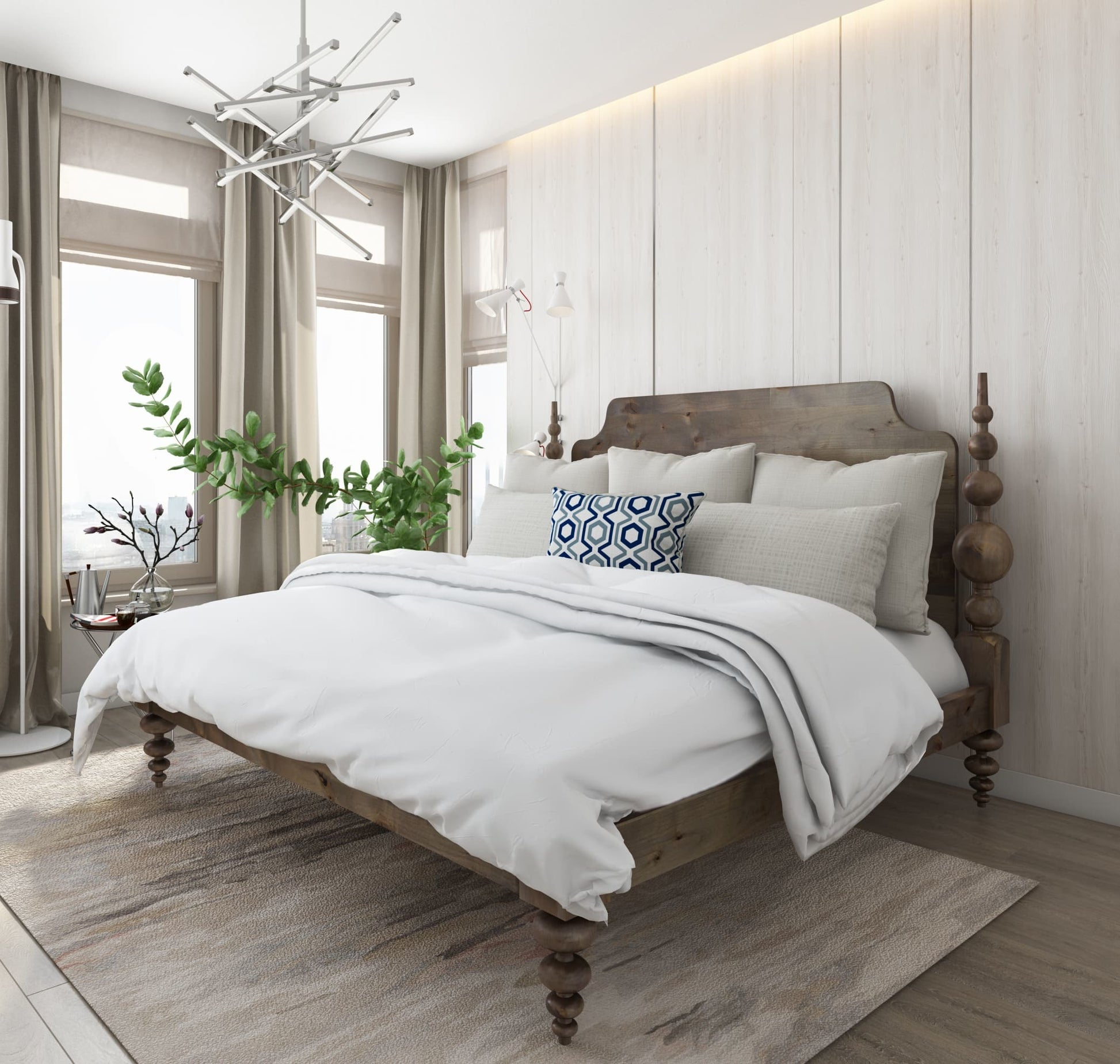 Opal Solid Wood Bed - Lakkadhaara