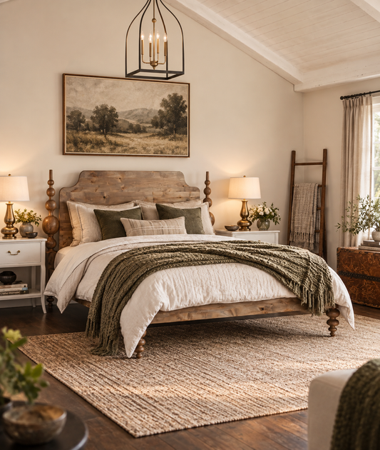 Opal Solid Wood Bed