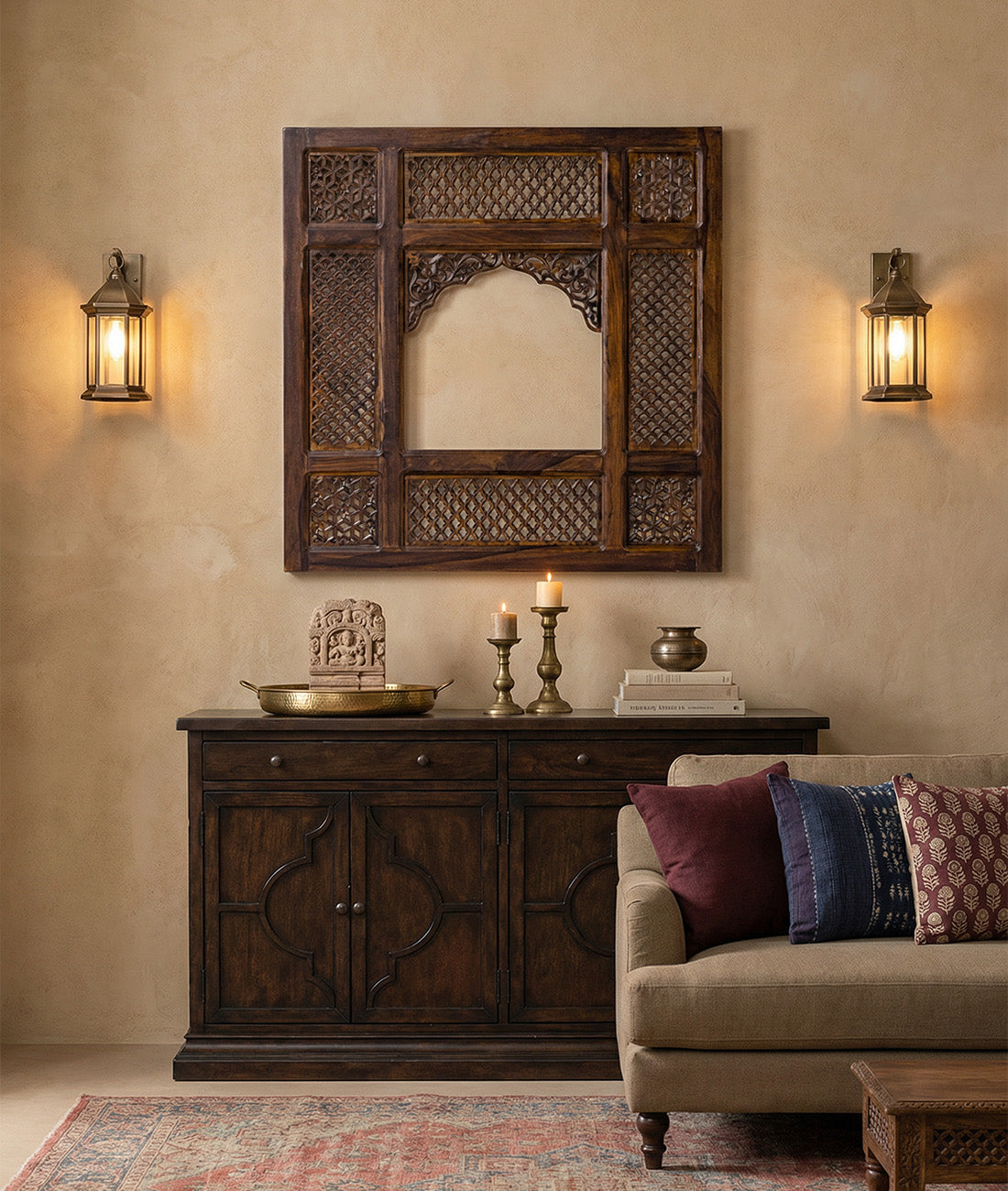 Rajasthani Carved Wooden Jharokha