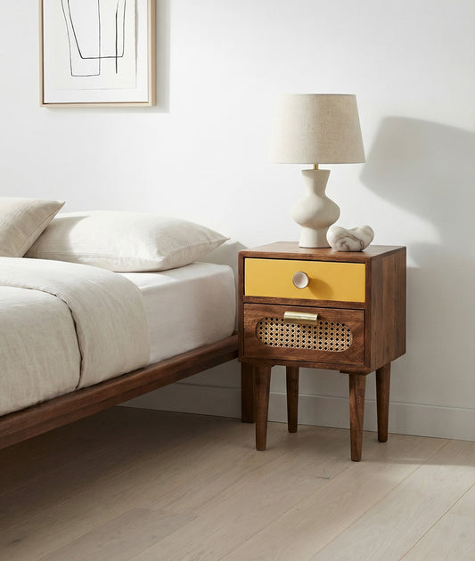 Rattan Solid Wood Bedside Table