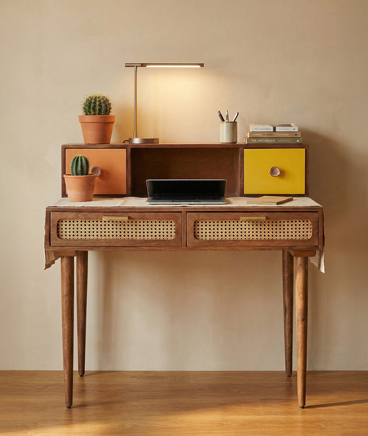 Rattan Study Desk