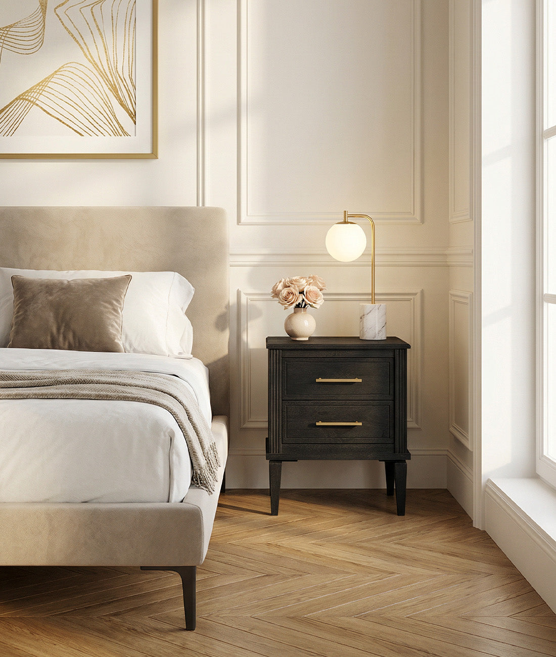Raven Solid Wood Bed Side