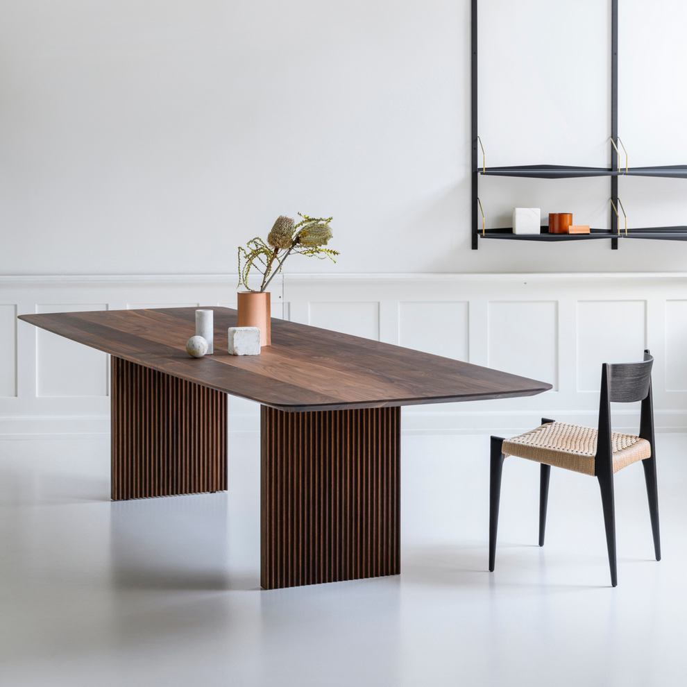 Rhombus Dining Table - Solid Wood Sleek Dining Table India – Lakkadhaara
