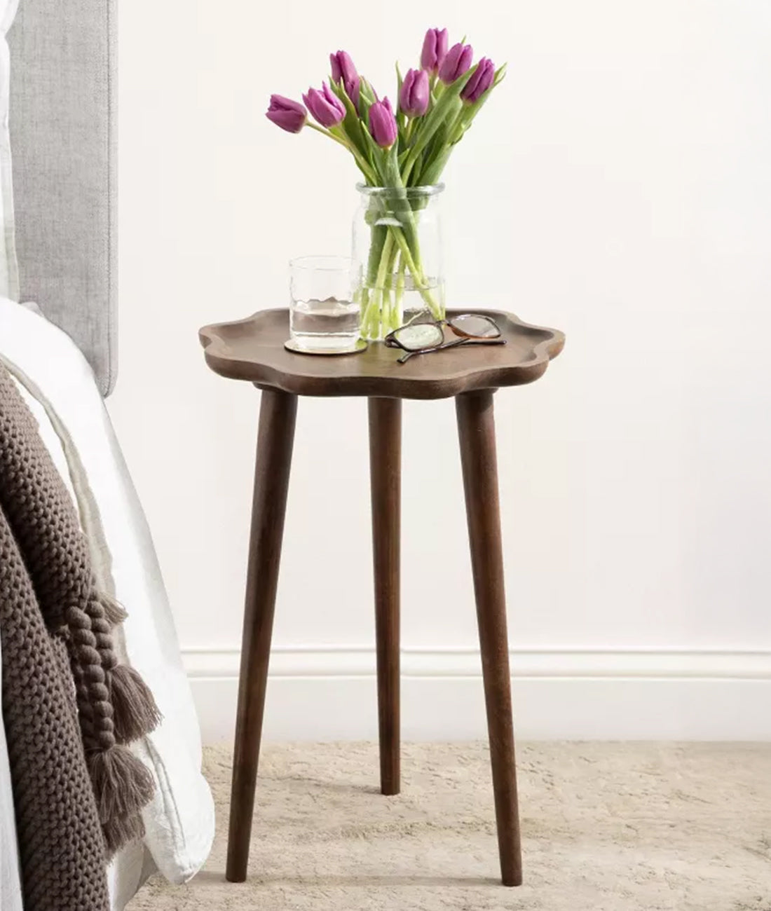 Robin Leg Table Robin Side Table - Solid Mango Wood Wavy Edge Side Table India ...