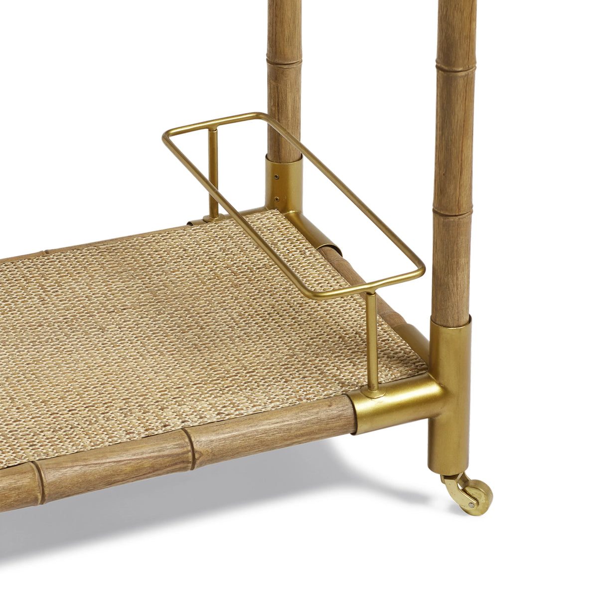 Stonehill Drinks Cart with gold brass railing