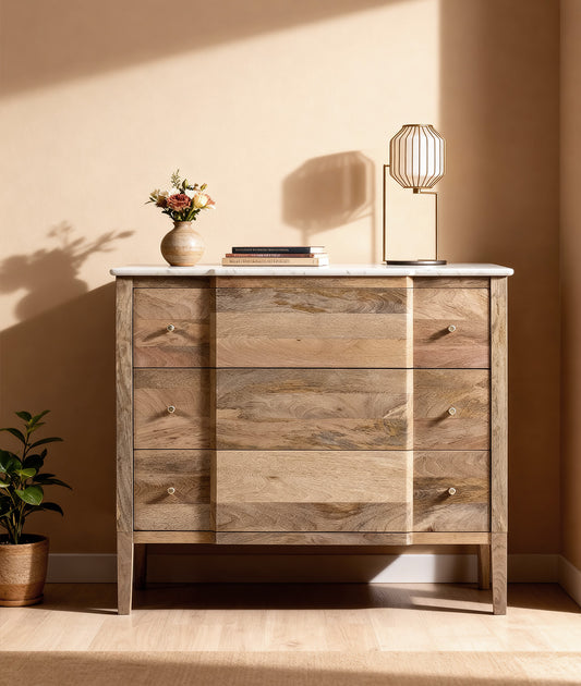 Veena Chest of Drawer With Marble Top