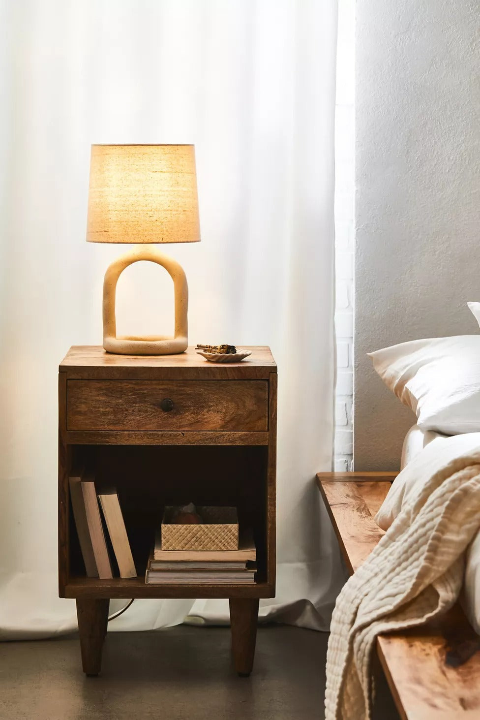 Achilles Solid Wood Bed Side Table - Lakkadhaara
