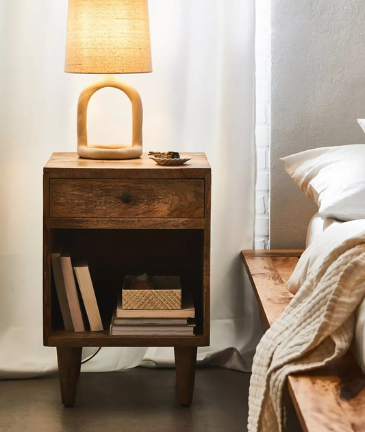 Achilles Solid Wood Bed Side Table - Lakkadhaara