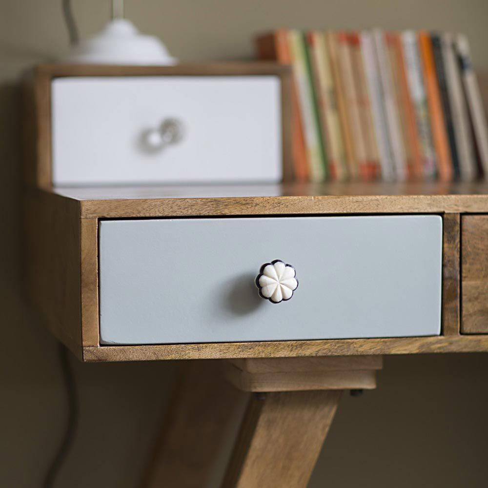 Albany Solid Wood Study Table With Five Drawers - Lakkadhaara