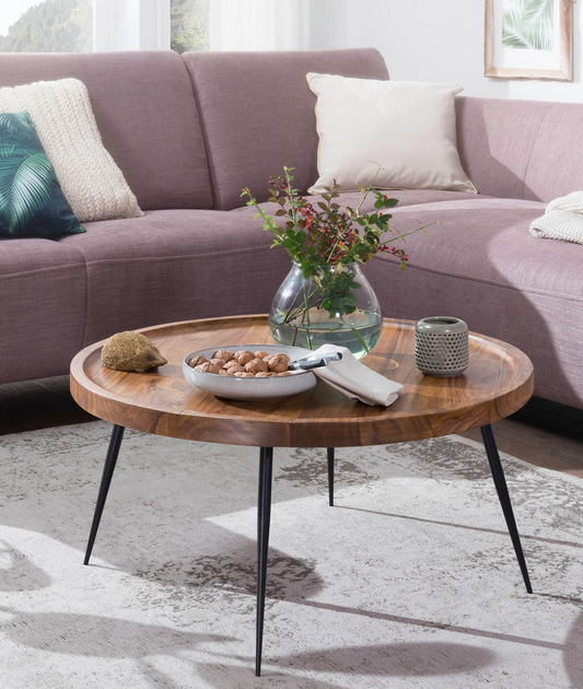 Albi Solid Wood Rounded Center Table - Lakkadhaara