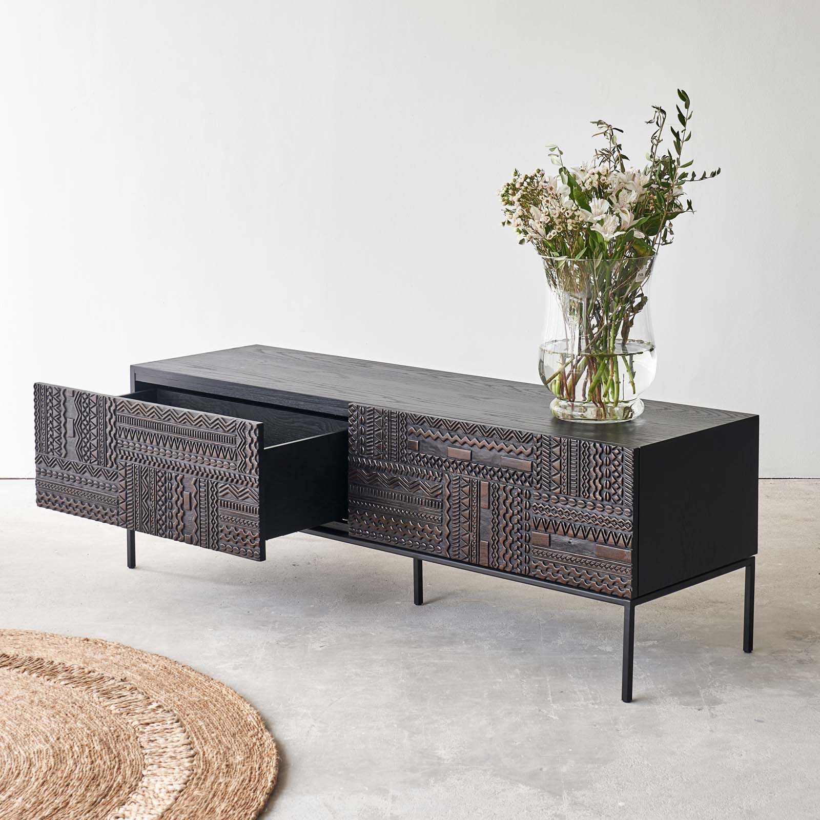 Ancestors Carved TV Unit - Lakkadhaara