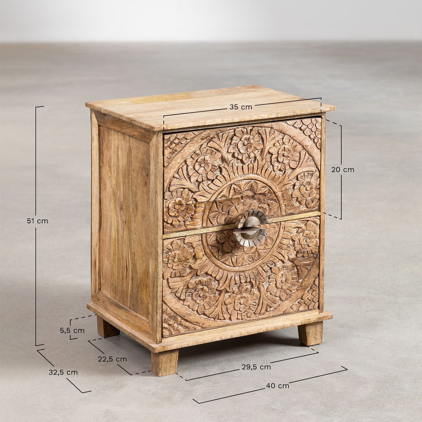 Aster Bed Side Table - Lakkadhaara