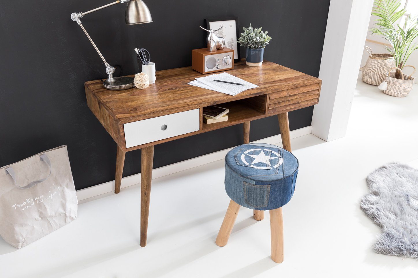 Bionic Solid Wood Study Table - Lakkadhaara