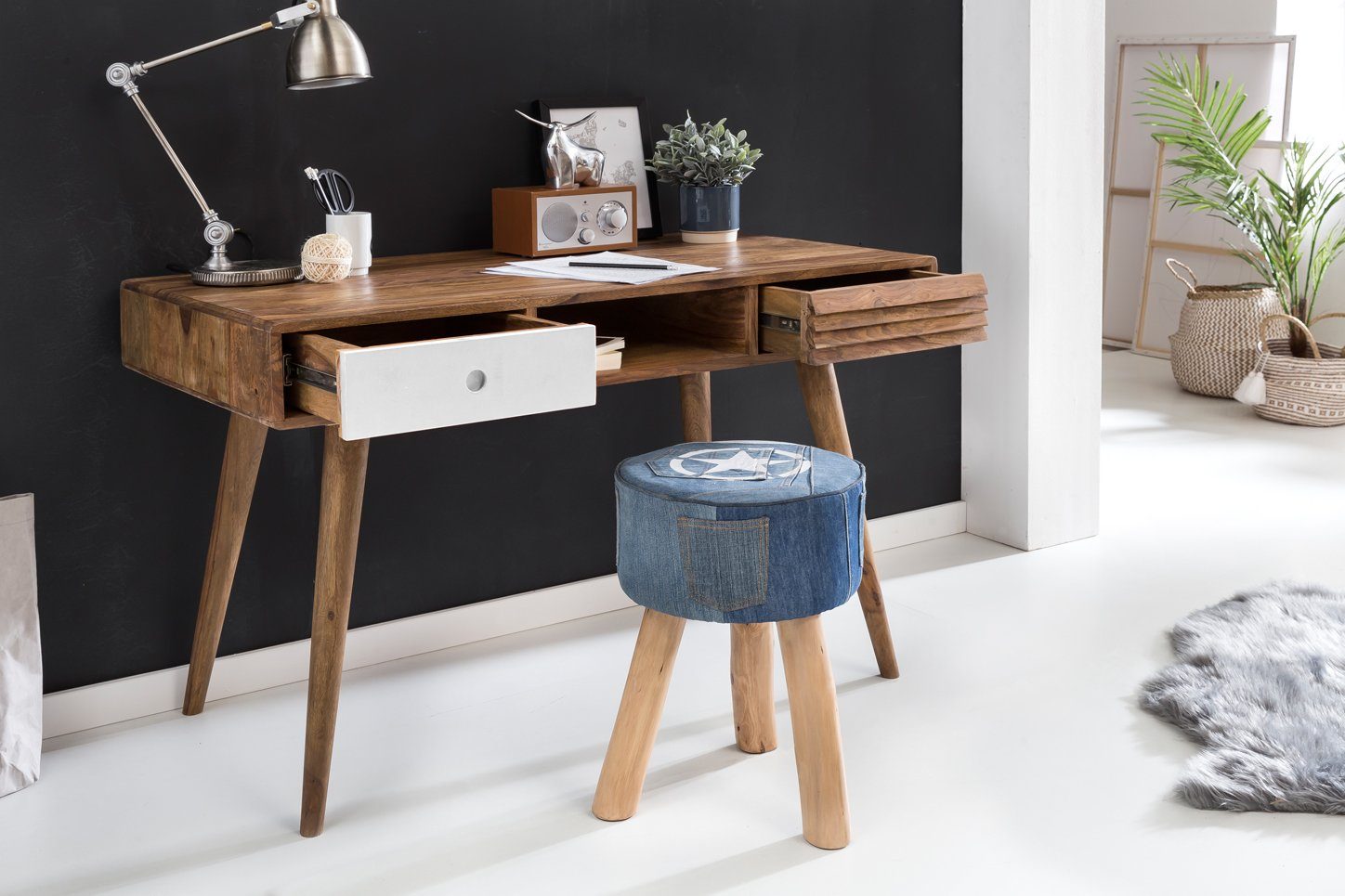 Bionic Solid Wood Study Table - Lakkadhaara