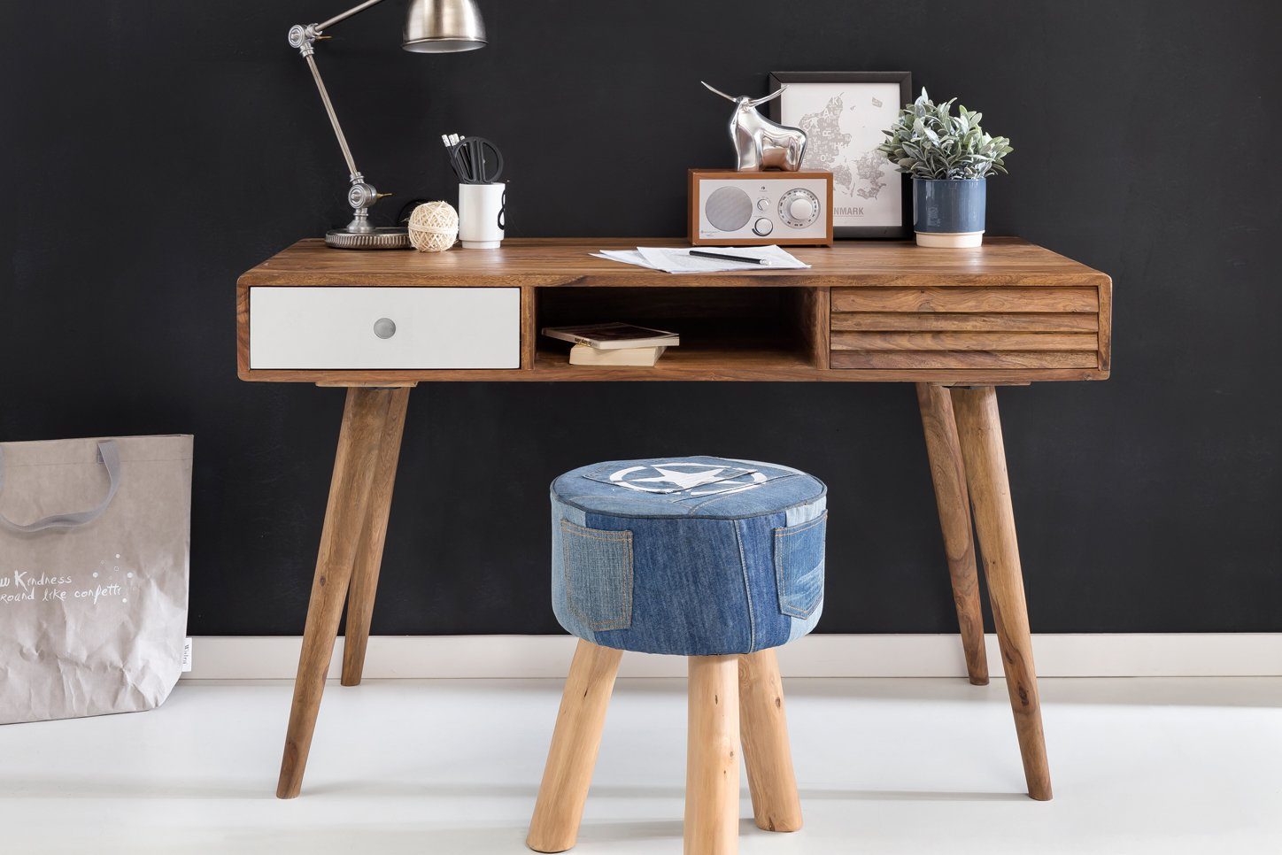 Bionic Solid Wood Study Table - Lakkadhaara