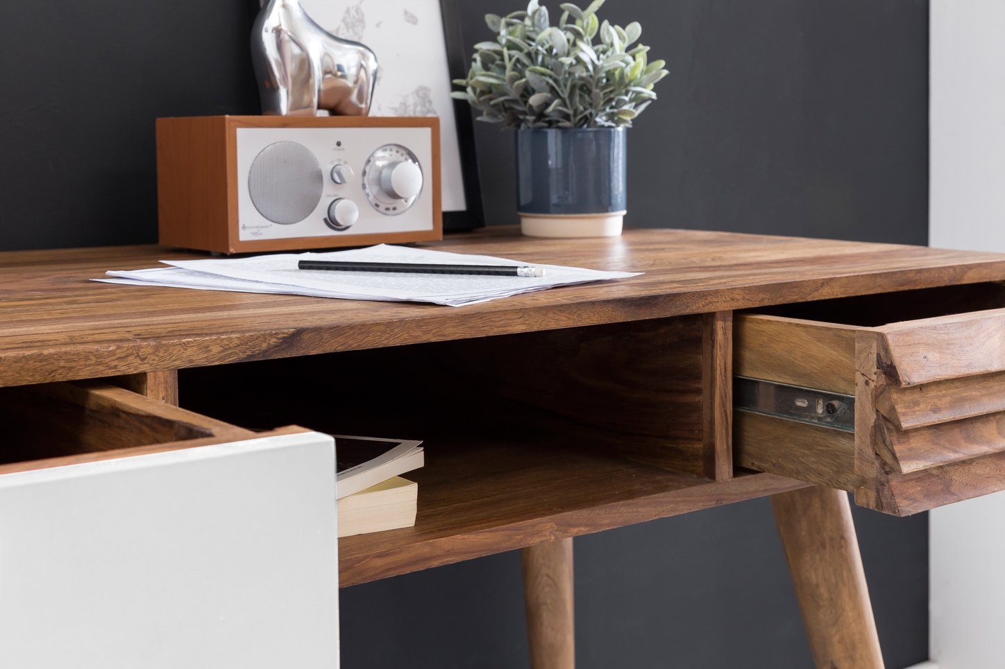 Bionic Solid Wood Study Table - Lakkadhaara