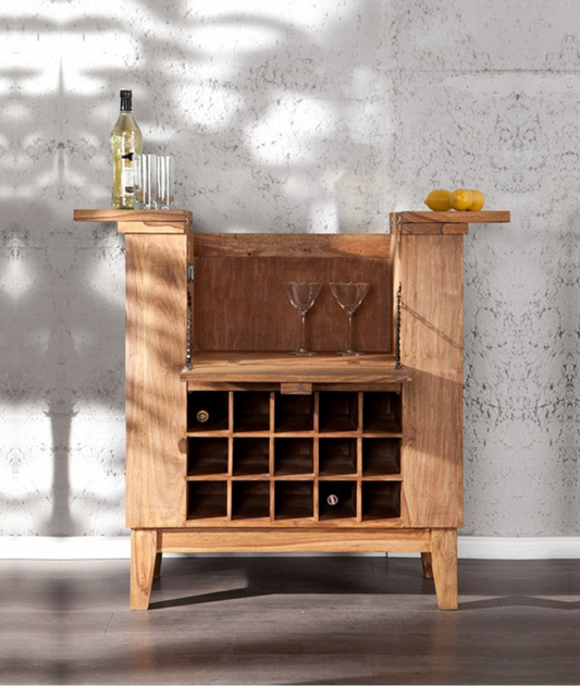 Bottled Up Bar Cabinet in Solid Wood - Lakkadhaara