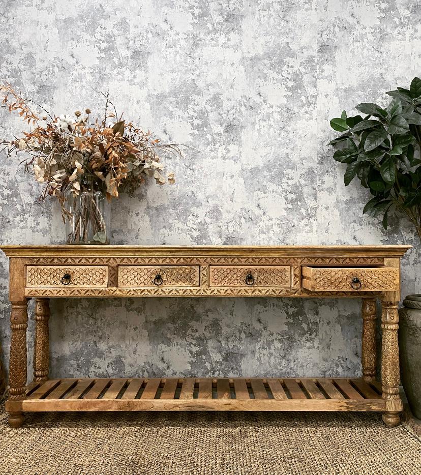 Carved Long Console - Lakkadhaara