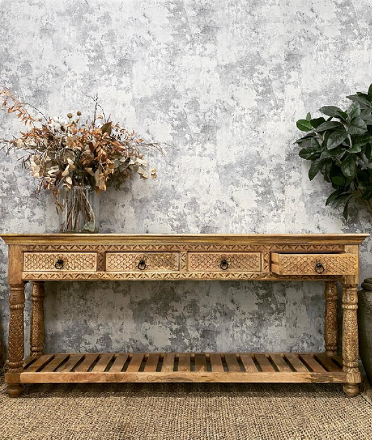 Carved Long Console - Lakkadhaara