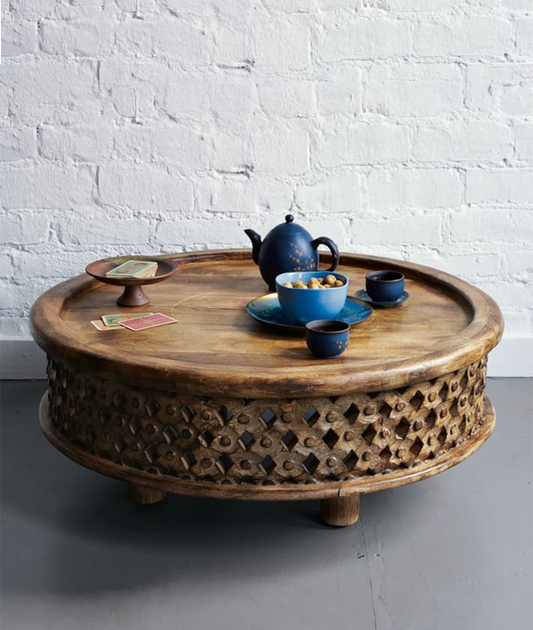 Carved Wooden Coffee Table - Lakkadhaara