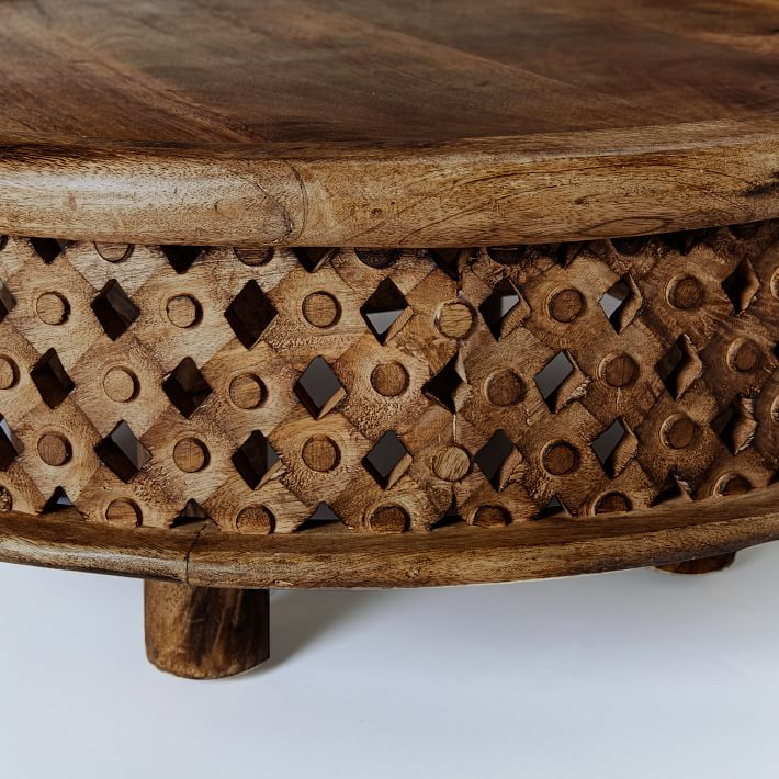 Carved Wooden Coffee Table - Lakkadhaara