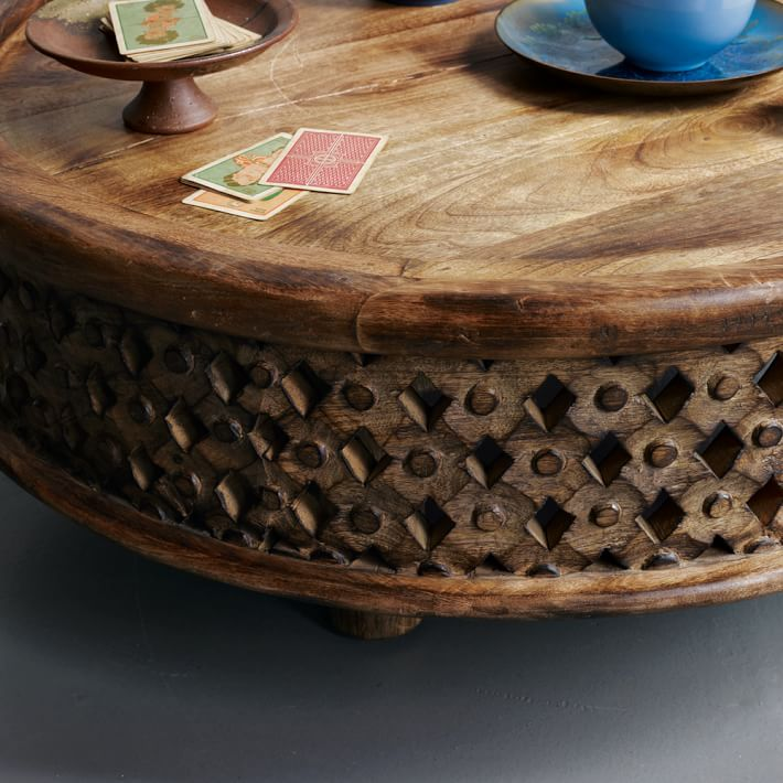 Carved Wooden Coffee Table - Lakkadhaara