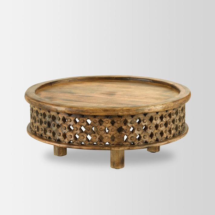 Carved Wooden Coffee Table - Lakkadhaara