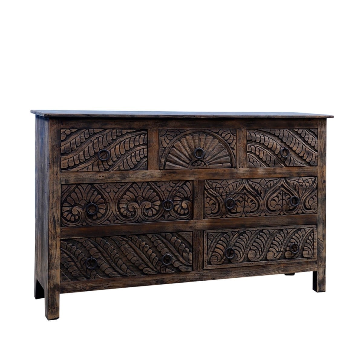 Augusta Hand Carved Chest Of Seven Drawers