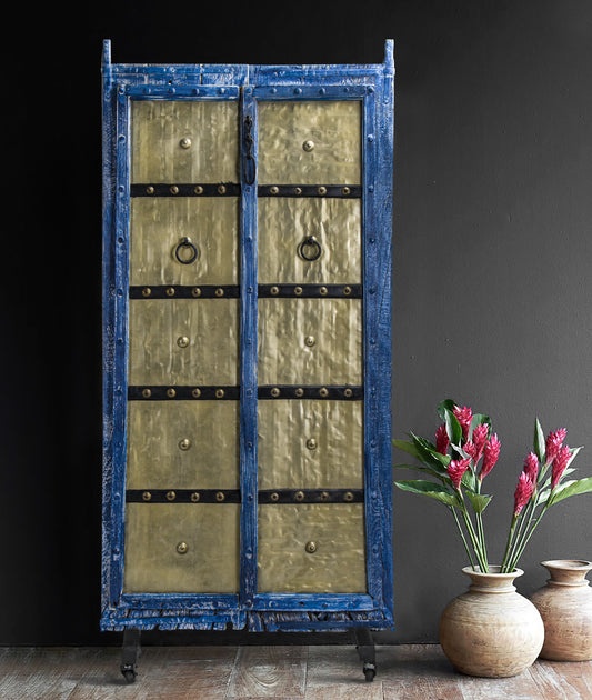 Distress Blue Marwari Door - Lakkadhaara