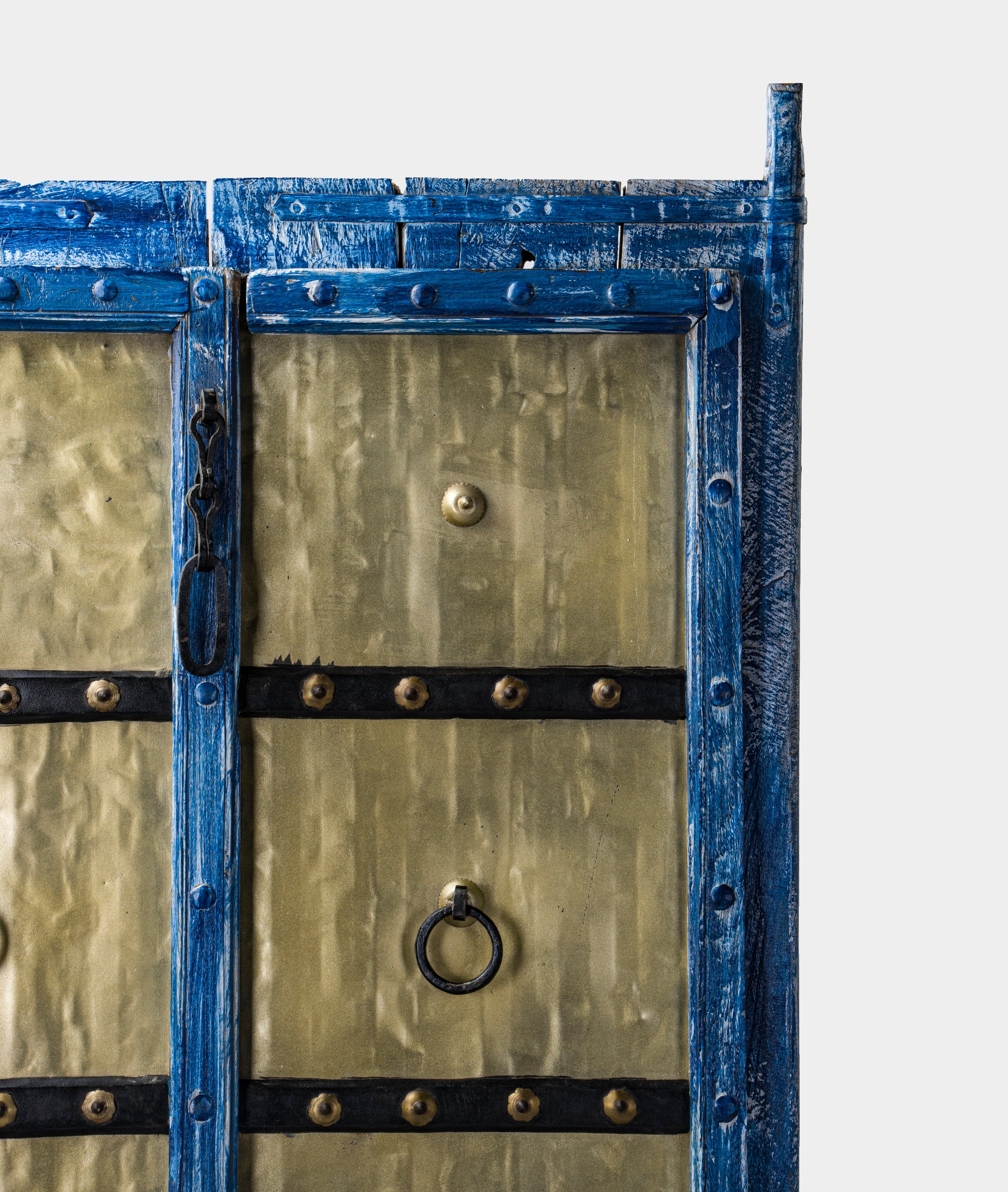 Distress Blue Marwari Door - Lakkadhaara