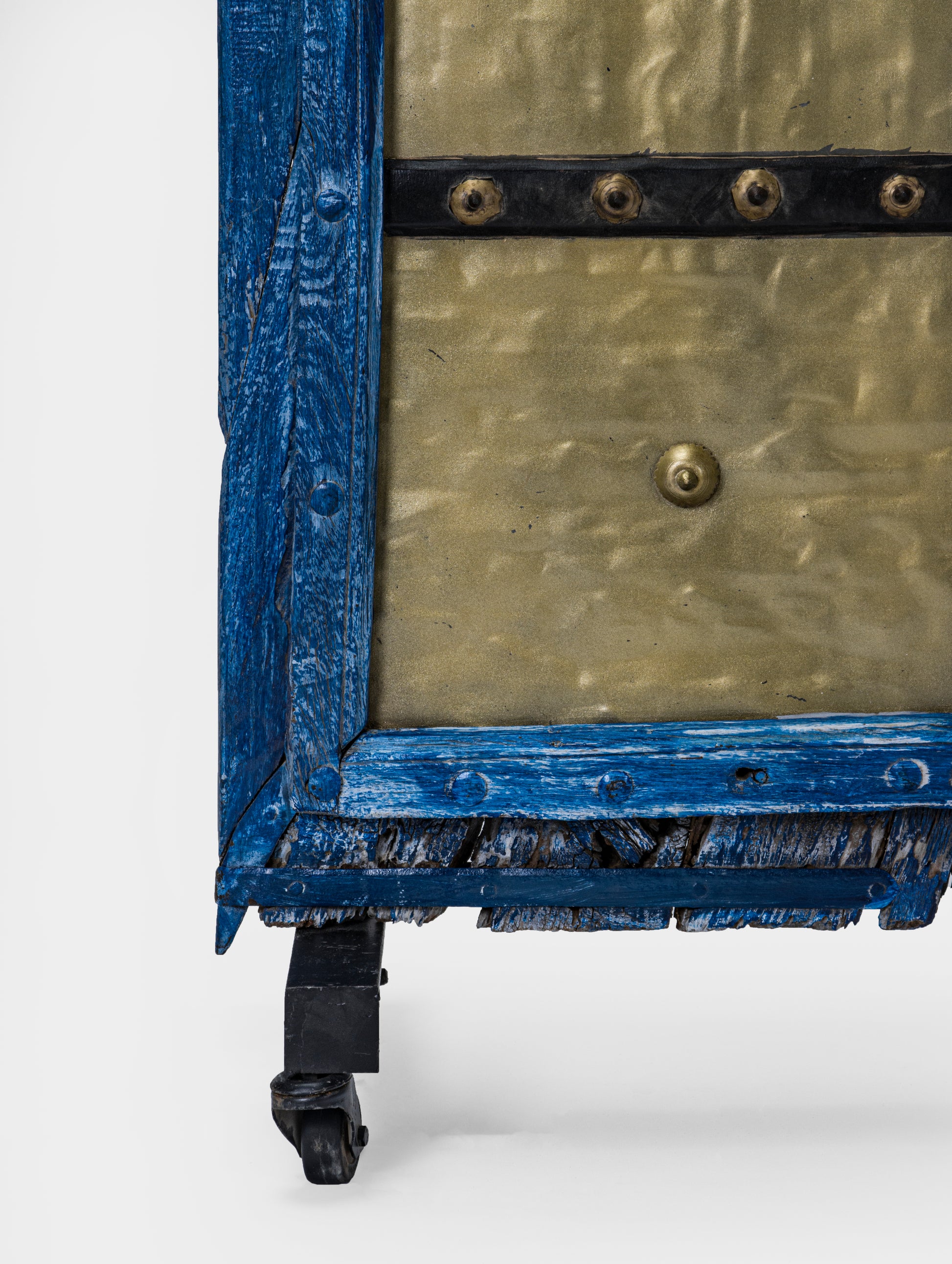 Distress Blue Marwari Door - Lakkadhaara