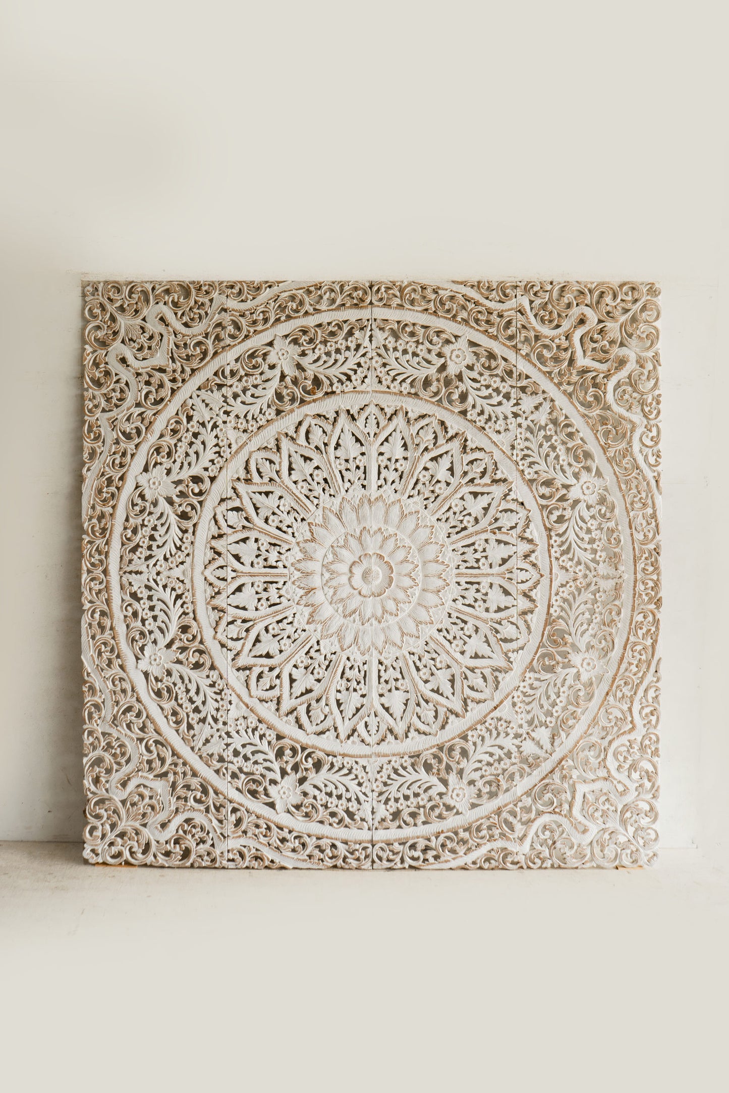 Distressed White Headboard - Lakkadhaara