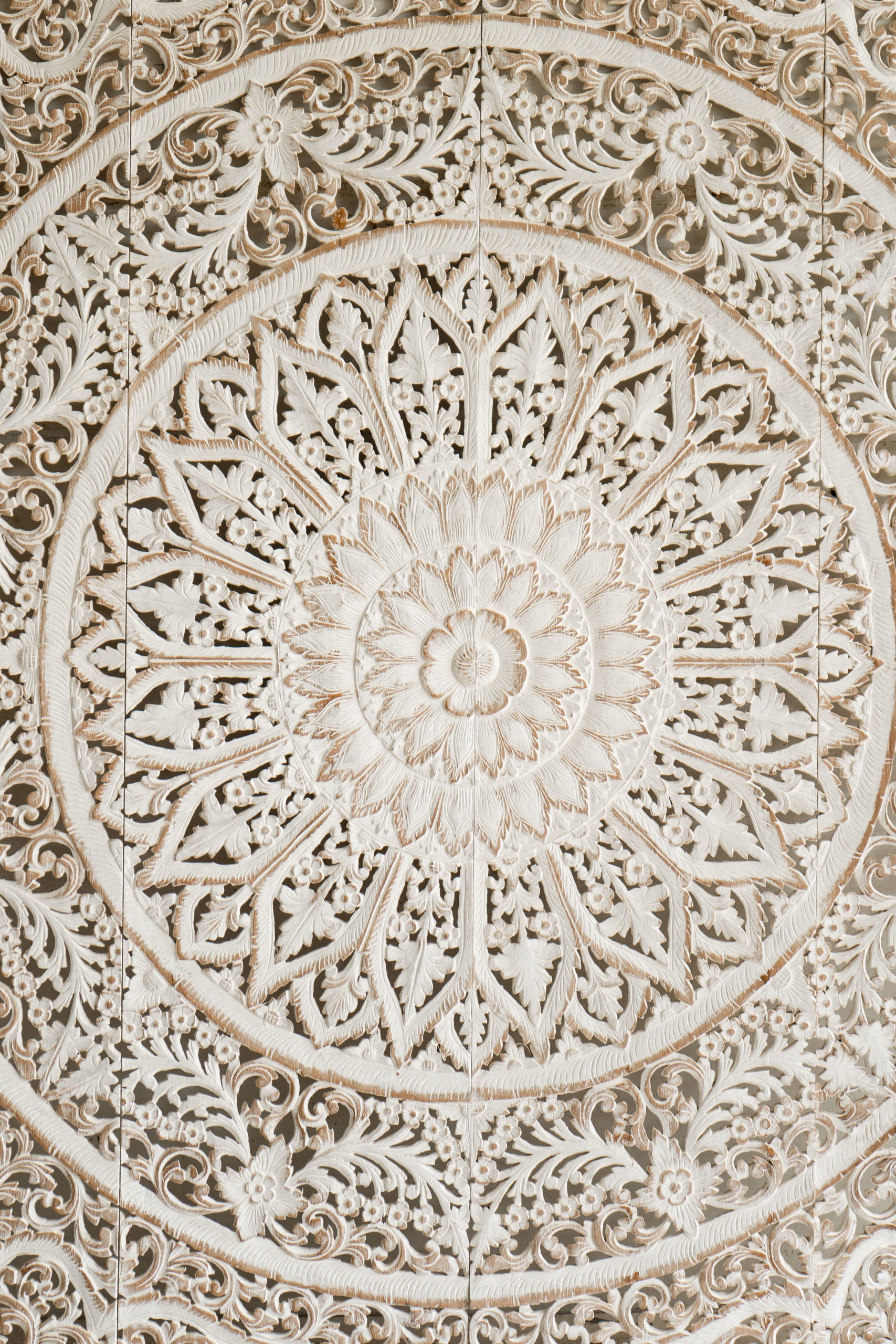 Distressed White Headboard - Lakkadhaara