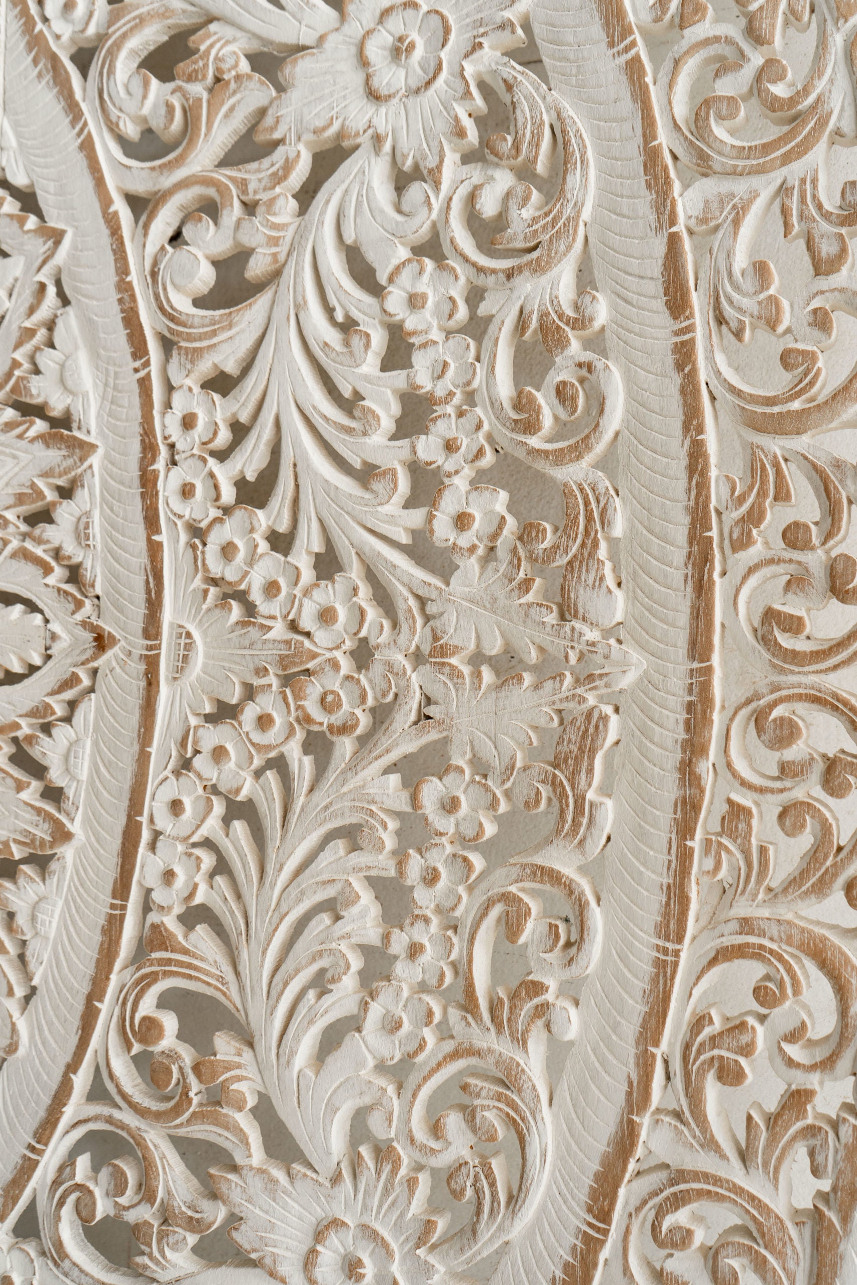 Distressed White Headboard - Lakkadhaara