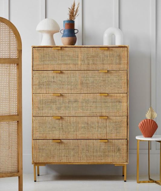 Divi Rattan Webbed Chest Of Drawers - Lakkadhaara