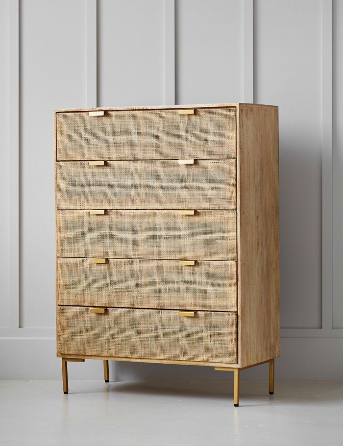 Divi Ratten Divi Rattan Webbed Chest Of Drawers - Mango Wood Chest India – Lakkadhaara