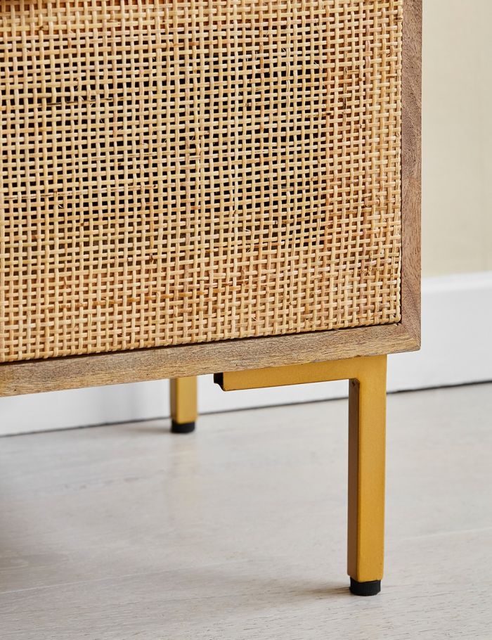 Divi Ratten Divi Rattan Webbed Chest Of Drawers - Mango Wood Chest India – Lakkadhaara